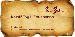 Korányi Zsuzsanna névjegykártya