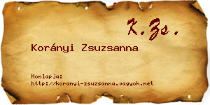 Korányi Zsuzsanna névjegykártya