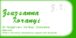 zsuzsanna koranyi business card